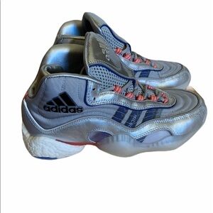 Adidas 98 X Crazy BYW shoes in silver/blue/ red